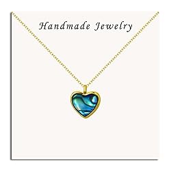 SmileBelle Heart Necklace Abalone Shell Pendent