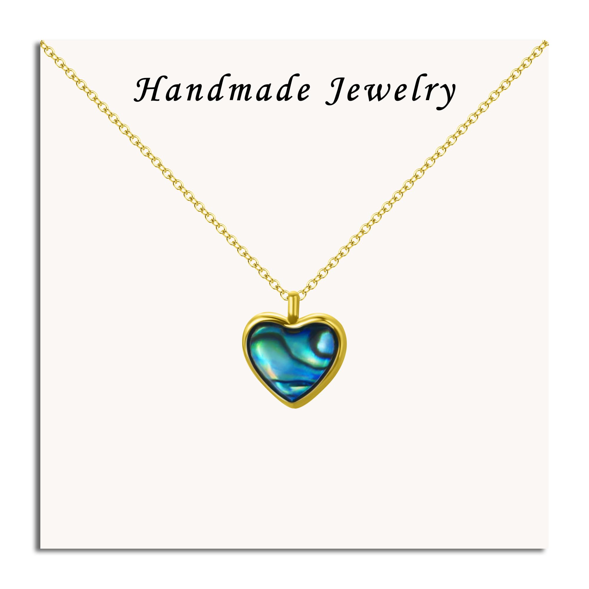 SmileBelle Heart Necklace Abalone Shell Pendent
