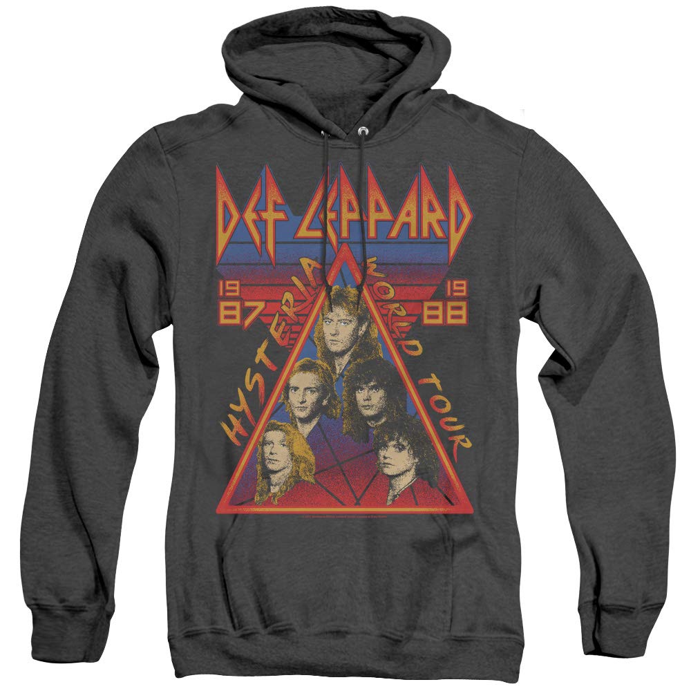 Buy Def Leppard Unisex Adult Pull-Over Heather Hoodie, X-Large Black at