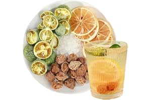 MIHUNTANG Dried Green Kumquat Plum Lemon Tea 7.05 Oz Qingju Huamei Lemon Tea Green Orange Fruit Tea Bag Cold Brewing Tea Hot Drinks Fruit Tea