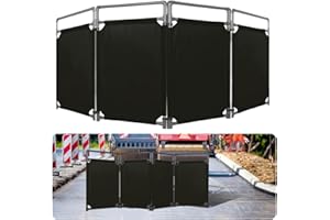 CRAGIEER 4 Panels Safety Barricade, 7.8FT Removable Foldable Security Gates Barrier with Heavy Duty PVC Frame, Black Color Easier to Identify, Barricade for Indoor and Outdoor Use(Black)