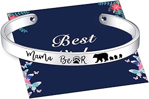 Veeshy Mama Bear with Cubs Cuff Bracelets for Women