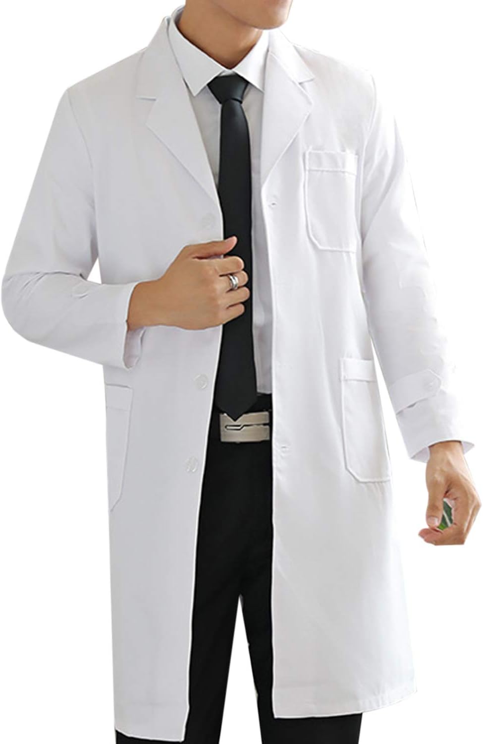 Unisex White Lab Coat Laboratory Coat Scientist Hospital Medical Surgeon Technician Students Doctors Jacket Uniform Adult Fancy Dress Outfit Clothes