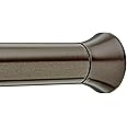 Amazon Basics Tension Curtain Rod, Adjustable 36-54" Width - Bronze, Classic Finial