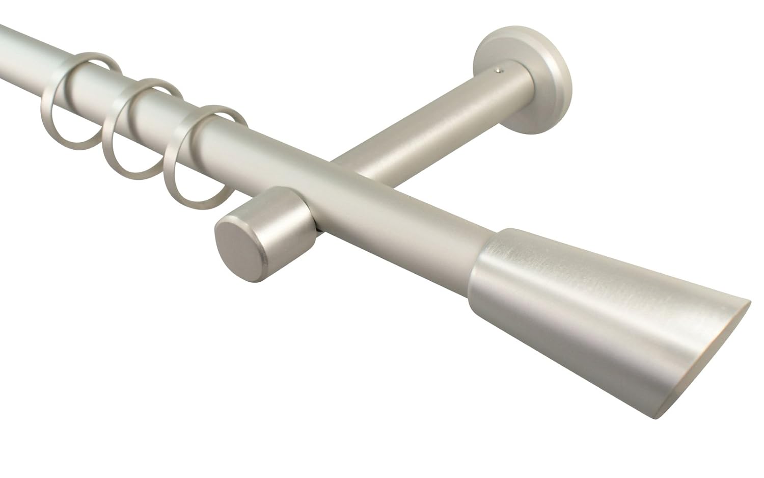Finial Curtain Pole Aluminium Silver 20 Mm Digo Wall Or Ceiling