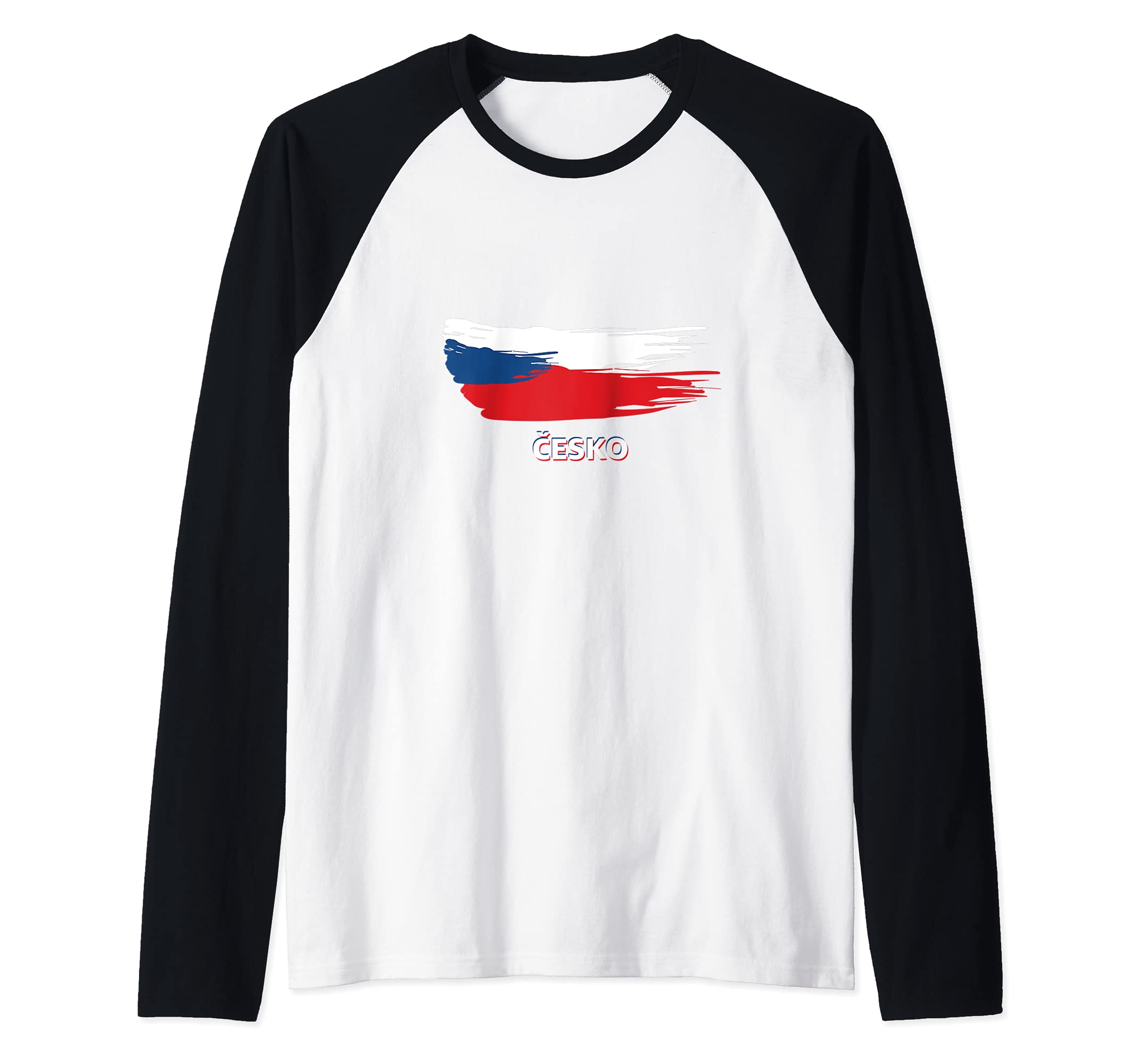 Flag Czech Republic Raglan Baseball Tee