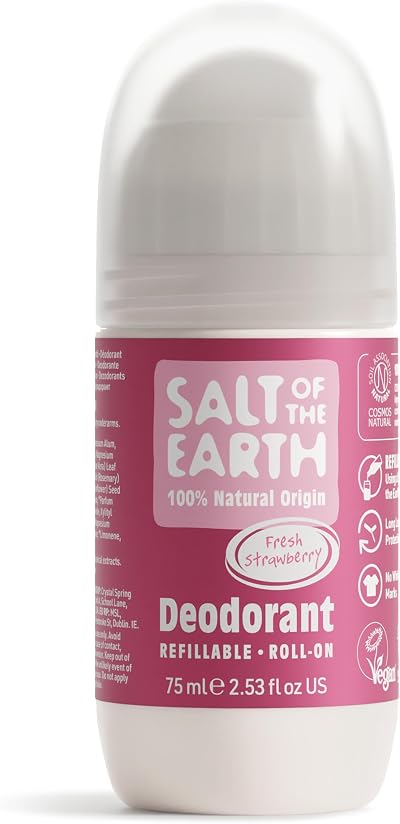Salt Of The Earth Fresh Strawberry Natural Refillable Roll On Deodorant 75ml