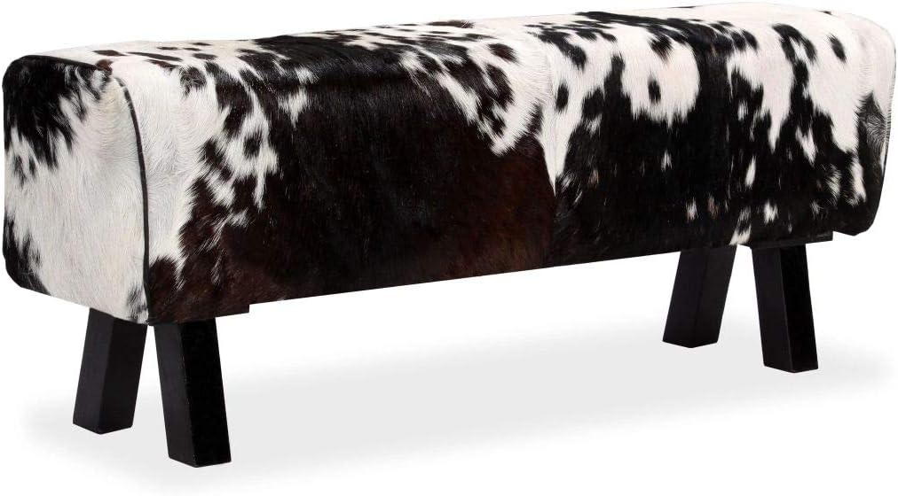 Festnight Sitzbank Polsterbank aus Echtes Ziegenleder Flurbank