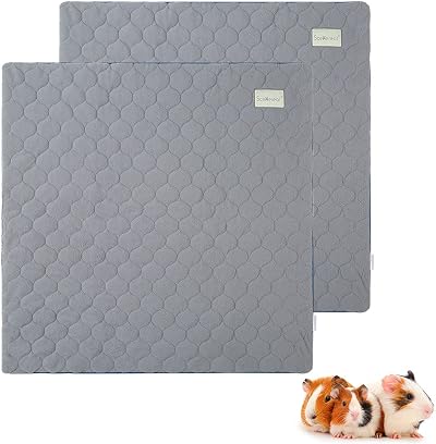 Scenereal Guinea Pig Cage Liner Fleece Pack 2 Reusable Washable Pads Grey