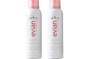 Evian Facial Spray, 5 oz Duo - Instantly Hydrate - Refresh Skin - Revive Makeup - Soothe Sensitivity - All Skin Types - French Alps Skincare