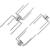 onlyfire Rotisserie Meat Forks for Any Gas/Charcoal Grills, Set of 3 | Include 2pcs 4 Pronged Rotisserie Forks and 1pc Double Sided 4 Pronged Rotisserie Fork