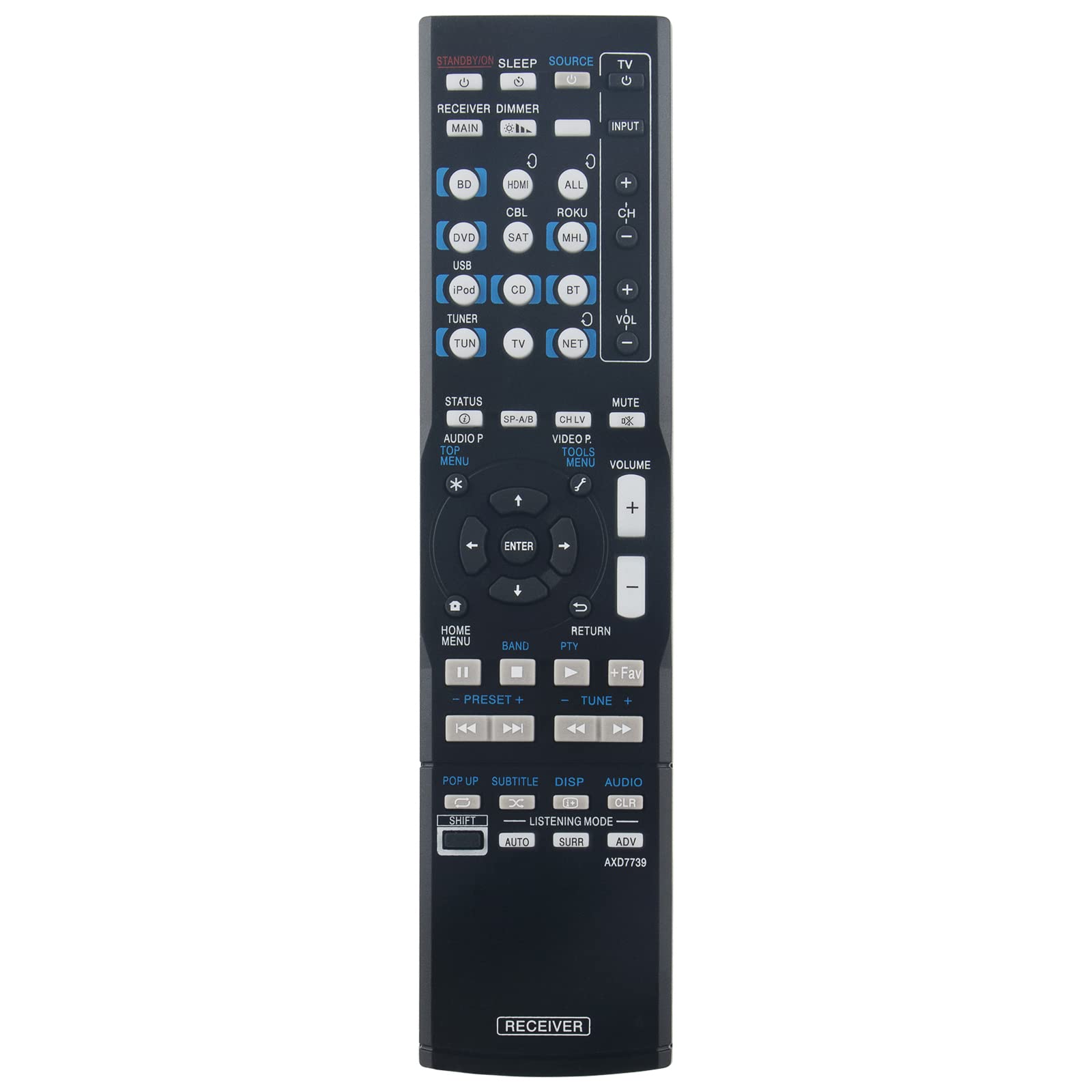 VINABTY AXD7739 Remote Control Replacement fit for Pioneer VSX-830 VSX-830-K VSX-45 8300773900010S VSX‑90 AV Receiver Remote Control