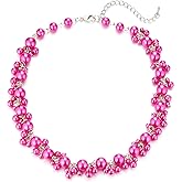 Beaded Pearl Necklace - Elegant Pearl Choker Necklaces for Women Fashion Jewelry Birthday Gift for Mom