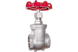 GUXGUY 304 Stainless Steel Gate Valve DN40, 1-1/2" NPT Stainless Steel Female Threaded Rotary Globe Valve for Water Flow Switches, Fuel Water Vapor, Air Switches, Air Compressors and Sump Pumps, etc