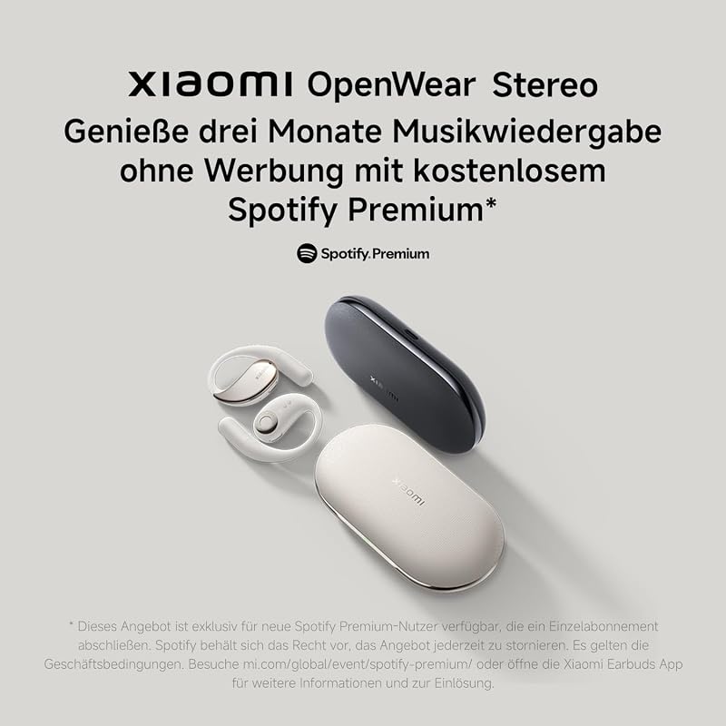OpenWear Stereo - Leichter Bluetooth Open Ear Kopfhörer für den ganzen Tag mit 7.5 + 38.5 Stunden Akkulaufzeit, Hi-Res Audio, Dynamischer Treiber, KI-Rauschunterdrückung, Cosmic Gray