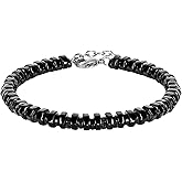 Feifuli Bracelets for Men, Link Chain Stainless Steel Bracelet for Men, Charm Bracelet Chain Adjustable Clasp-Mens Jewelry Present for Dad Grandpa Boyfriend