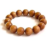VIVIDOORA White Sandalwood Bracelet - Authentic India Mysore Sandalwood Beads Handcrafted, Soothing Aromatic Wood Bracelet for Buddhist, Meditation, Prayer, and Daily Wear, Gift for Men and Women