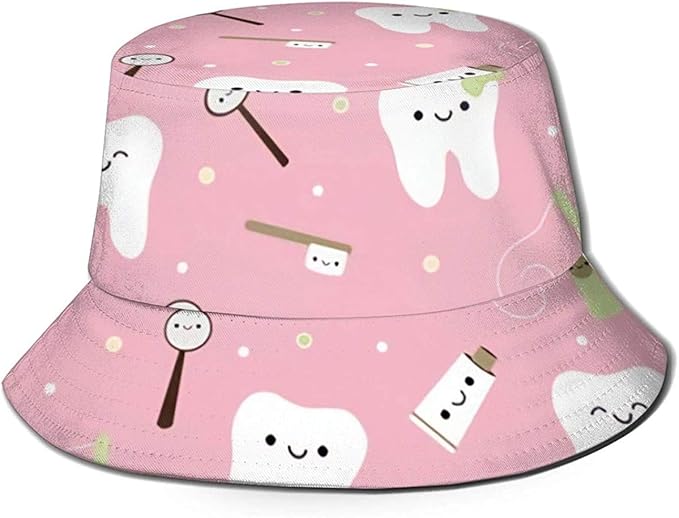 Unisex Cute Dental Travel Bucket Hat Summer Fisherman Cap Sun Hat
