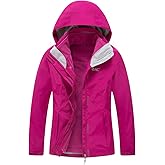 Diamond Candy Womens 3-in-1 Winter Jacket Waterproof Rain Coat with Hood Warm Fleece Ski Jackets