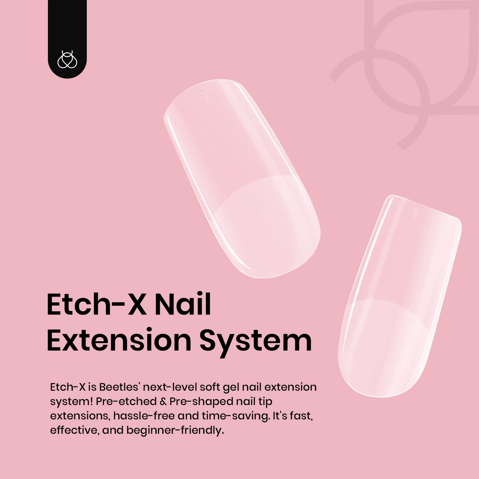 Beetles Short Square Gel Nail Tips 12 Sizes 288 PCS Half Matte Full Cover False Nails Clear Acrylic Nails Glue on Nails for Girls Women DIY Nail Extension - Image 2