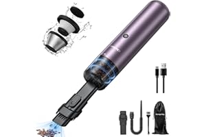 Chuboor Mini Vacuum, Powerful Car Vacuum Cordless Rechargeable, Hand Held Vacuum for Dust, Sand, Crumbs, Ultra-Light Portable Vacuum for Home, Car, Small Dust Buster（P10-Purple）