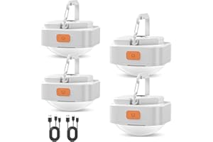 FLY2SKY 4 Pcs White Camping Light Tent Lights Portable Rechargeable LED Camping Light Survival Gear Camping Accessories Camping Equipment for Hiking Backpacking Fishing Hurricane Emergency Outage