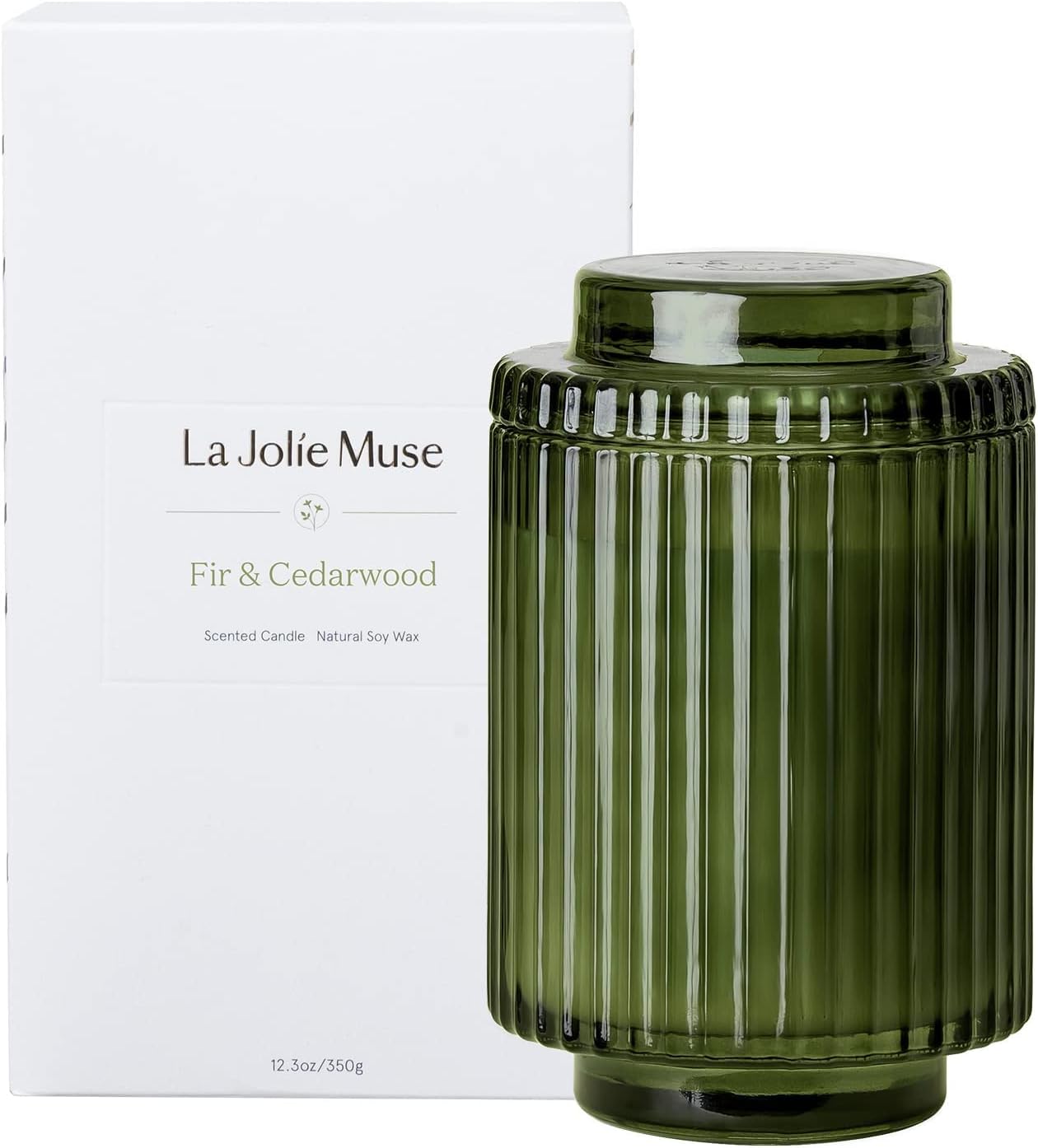 Candles & Holders - LA JOLIE MUSE Fir & Cedarwood Scented Candle - Christmas Candles Gift for Holiday, Green Candles for Home Scented, Natural Wax, 80 Hours Long Burning