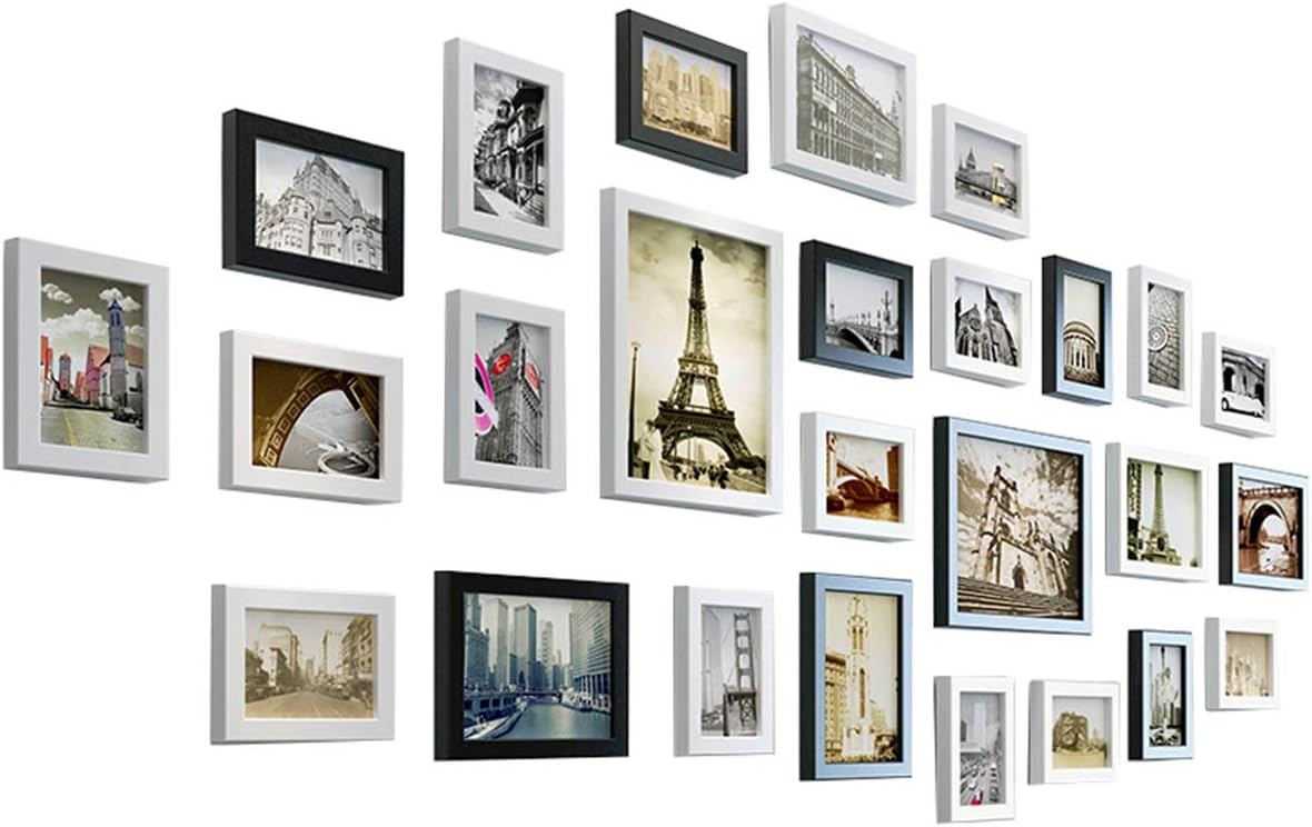 Amazon Com Bycdd Set Of 26 Photo Picture Frame Wall Art Hanging Collage Wall Frame High Definition Glass Display Photograph Photo Frames For Dining Room Bedroom Style 1