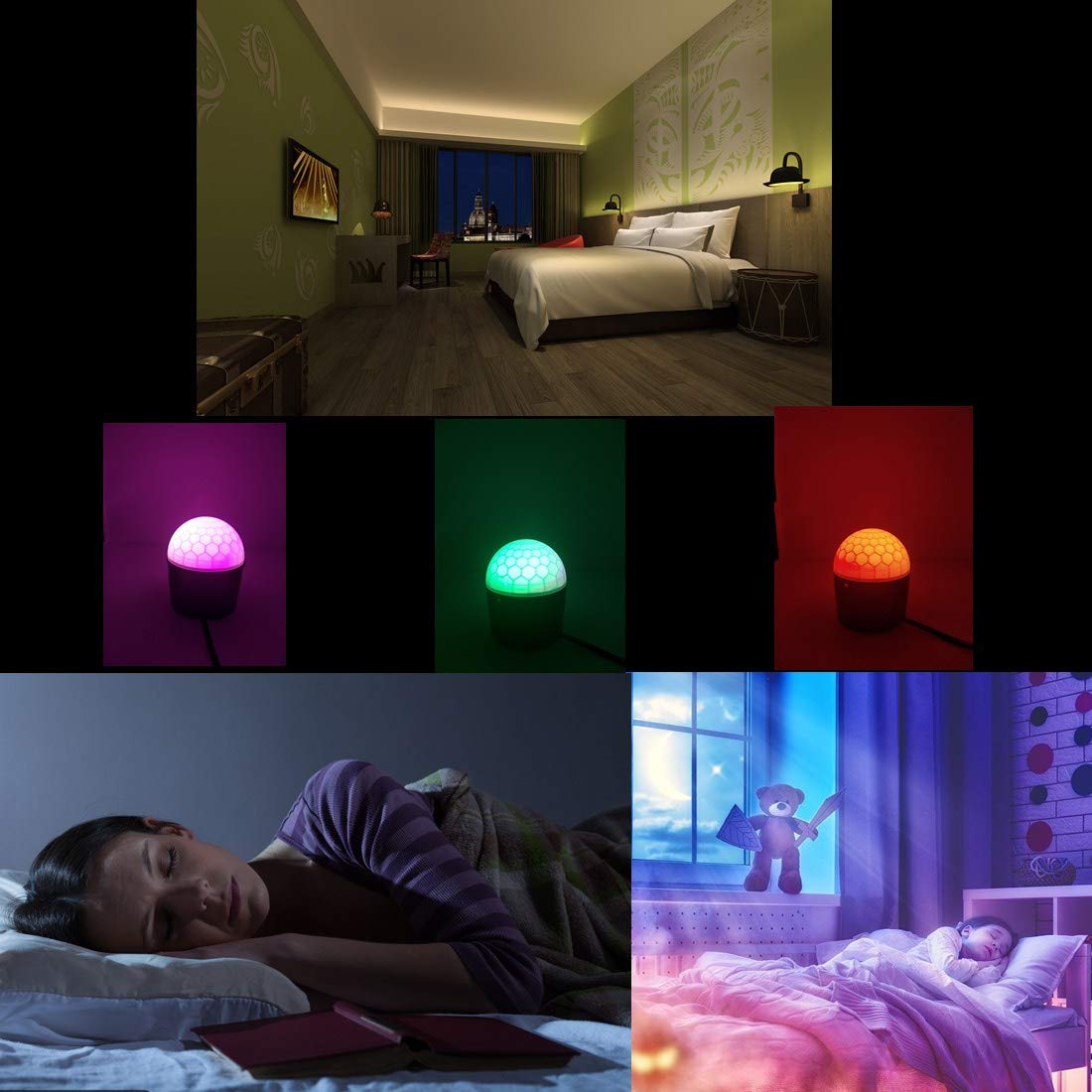 Disco Ball Lights Party Projector LED Magic Crystal Stage DJ Light Strobe 6 Colors Music Activated Remote Control Rotating Birthday Parties Pub Decoration Wedding Celebration KTV Bar(6 Colors)