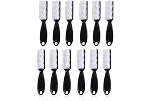 SQULIGT 12Pcs Nail Brush for Cleaning Fingernails, Handle Grip Cleaning Brush for Nail and Toenail, Nail Dust Brush Manicure Pedicure Tools Scrubbing Brush Women Men Home Salon (Black)