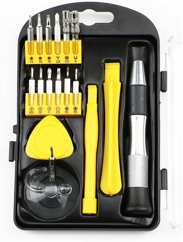 17-in-1 Portable Repair Tool Kit for iPhone , MacBook , iMac and other Electronics - Magnetized Driver Handle and Bits