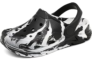 Cubufly Toddler Kids Clogs Garden Shoes for Boys Girls Marbled Tie Dye Water Shoes Slip on Sandals