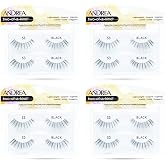 Andrea Two of a Kind False Lashes 53 - Black, Natural Look, Comfortable, Full Volume Fake Eyelashes for Glamorous Eyes, 4 Pack