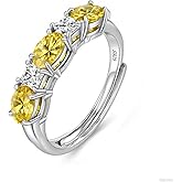 925 Sterling Silver Birthstone Rings for Women - Adjustable Size Women Jewelry Birthday Gifts for Girlfriend,Wife,Mom