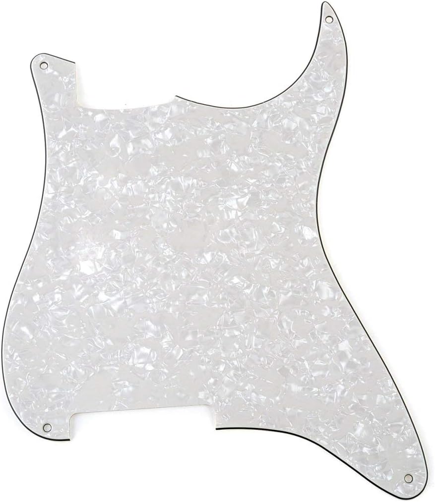 Musiclily 4 Hole Guitar Stratocaster Pickguard Blanks Material for Strat Style Guitar Custom 4Ply Parchment Pearl