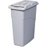 Rubbermaid 9W15LGY Slim Jim Confidential Document Receptacle w/Lid, Rectangle, 23gal, Light Gray
