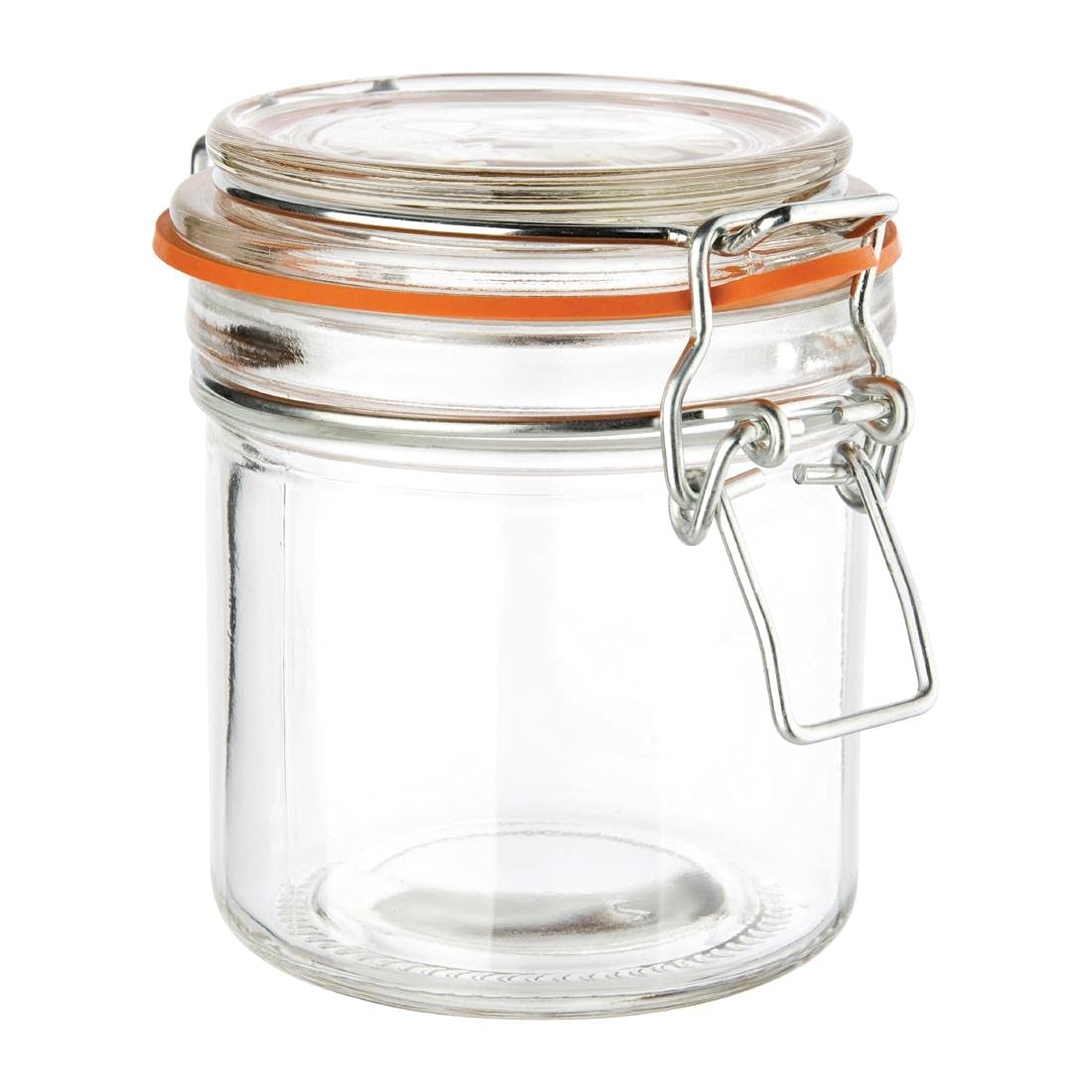 Vogue Glass Preserve Jars with Clip Top Lids 285 ml (Pack of 6), Clear Glass, Airtight, Jam Jars, Pickle Jars, Food Storage, Replaceable Rubber Seals, Dishwasher Safe, GH329
