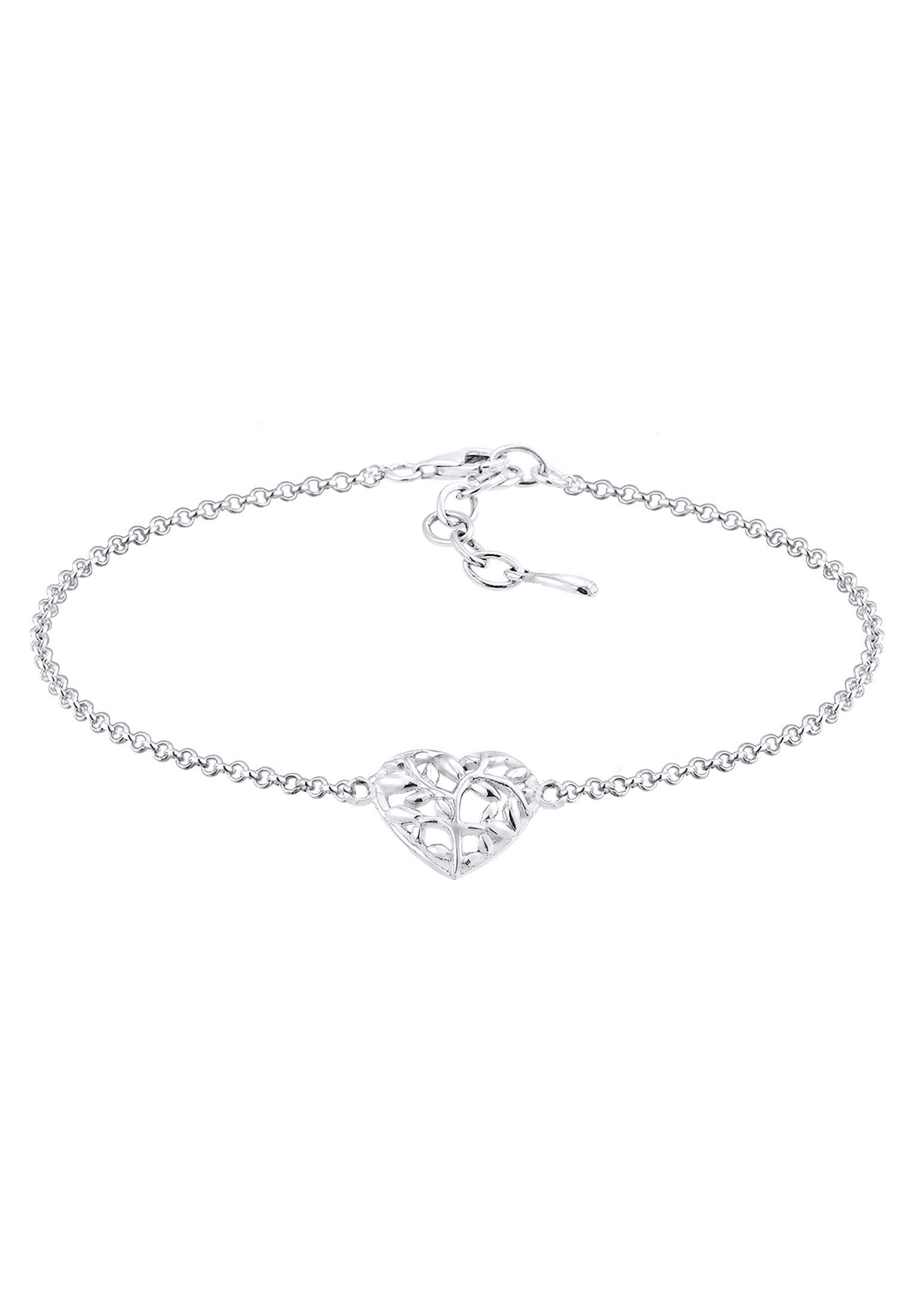 Elli Women's 925 Sterling Silver Heart Love Friendship Love Proof Bracelet Anklet of Length 16 cm