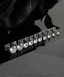 5 Pairs Silver Stud Earrings Set for Women Men,20G