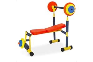 REDMON SINCE 1883 Redmon Fun & Fitness for Kids Adjustable Weight Bench Press Set w/ Barbell & Foam Weights