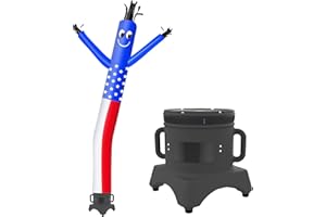 MOUNTO 10ft Inflatable Dancer Waving Tube Man Puppet for Store Sign (US-FLAG)