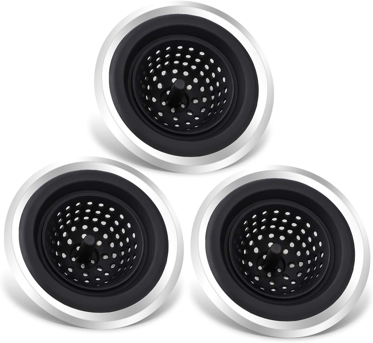 Kitchen Sink Strainers, Segarty Set of 3 Flexible Silicone Sink