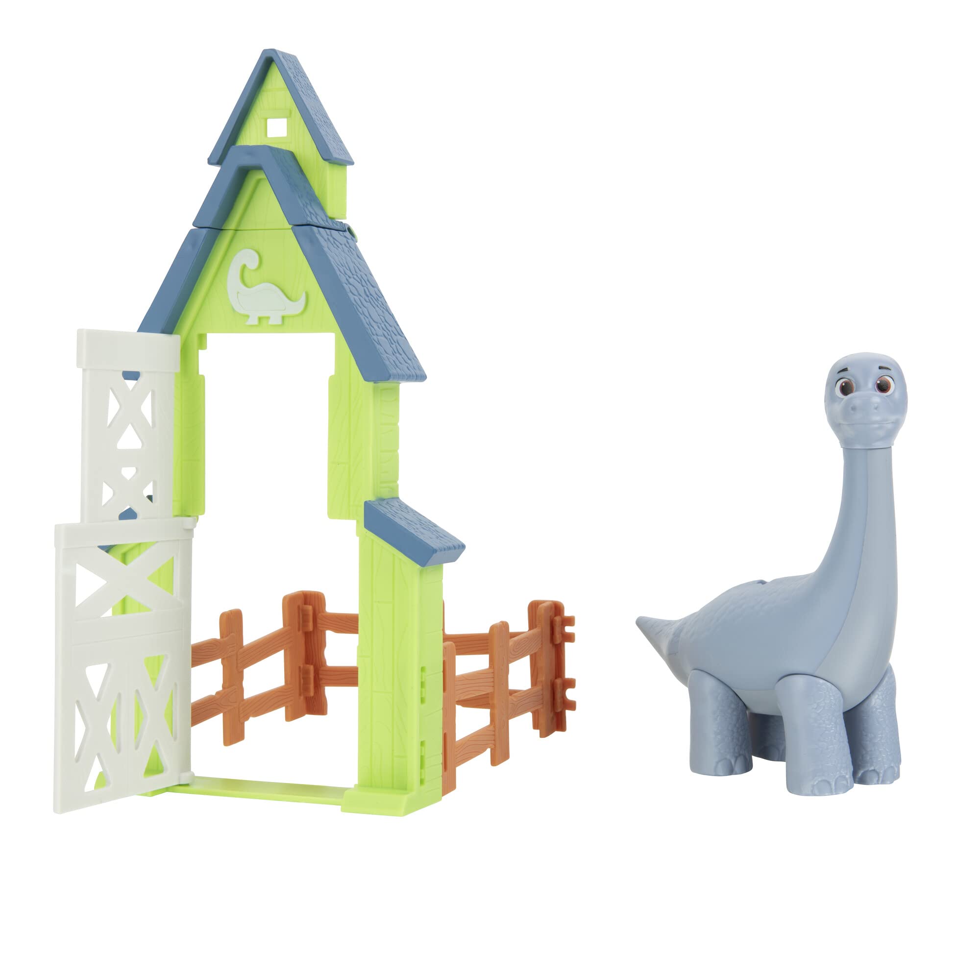 Dino Ranch Action Pack Featuring Brontosaurus - 4 Fence Pieces to Connect- Four Styles to Collect - Toys for Kids Featuring Your Favourite Pre-Westoric Ranchers