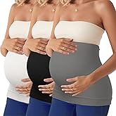 Diravo 3 Pack Womens Maternity Belly Band for Pregnancy Shirts Extenders Pregnancy Support Seamless Belly Belt Bands