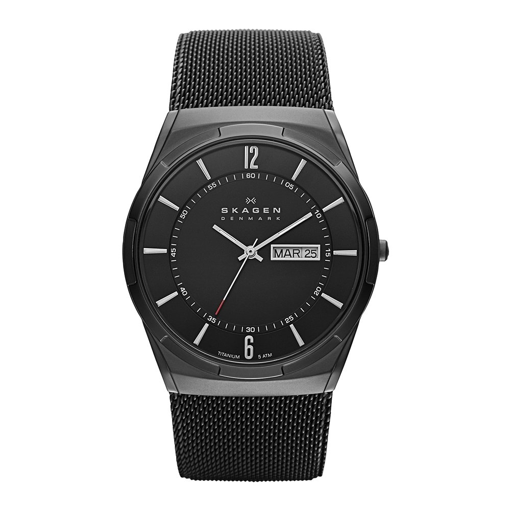 Skagen Watch for Men Melbye Titanium, Three Hand Date Movement, 40 mm Midnight Titanium Case with a Stainless Steel Mesh Strap, SKW6006 — image 1