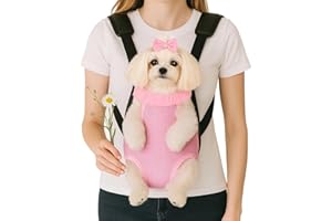 Mosago Dog Backpack Carrier, Thick Straps & Cushion, Pet Sling Front Backpacks for Small Medium Dogs 4-8 Lbs, Legs Out, Adjustable Wearable Puppy Chest Travel Bag, Easy-Fit for Hiking/Walking/Camping