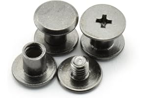 LQ Industrial 120pcs Chicago Screw Cross Head Phillips Drive Binding Screws Rivet Book Binding DIY Leather Craft Assembly Bolt 5x6mm Black