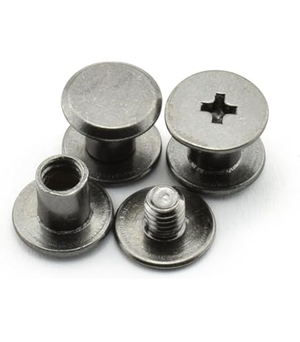 60 Sets Chicago Screws 1/2 Inch | Nickel Plated Screw Posts | Leather Craft & Bookbinding Rivets