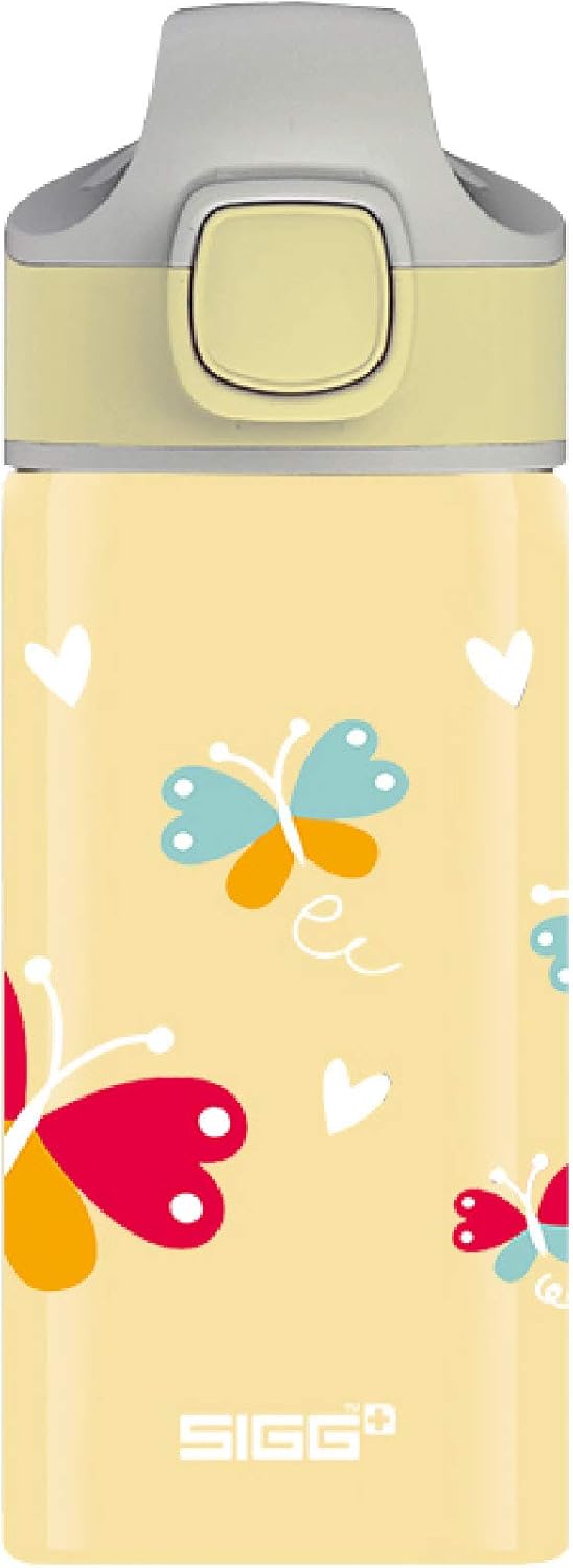 Sigg, Aluminium Kids Water Bottle, Miracle Butterfly, With Straw, Leakproof, Lightweight, BPA Free, Climate Neutral Certified