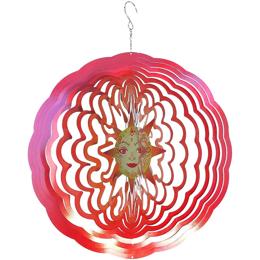 CENPEK Wind Spinners For Garden Metal Hanging 3D Sun Goddess Stainless Steel Rotating Wind Chimes,Hanging Wind Spinners For Garden Yard Art Decorations